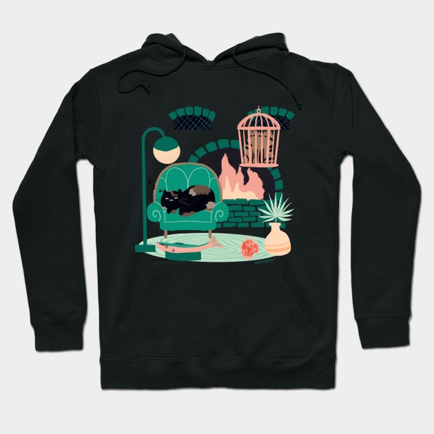 Truffle the Cat’s Staycation Hoodie by venglehart